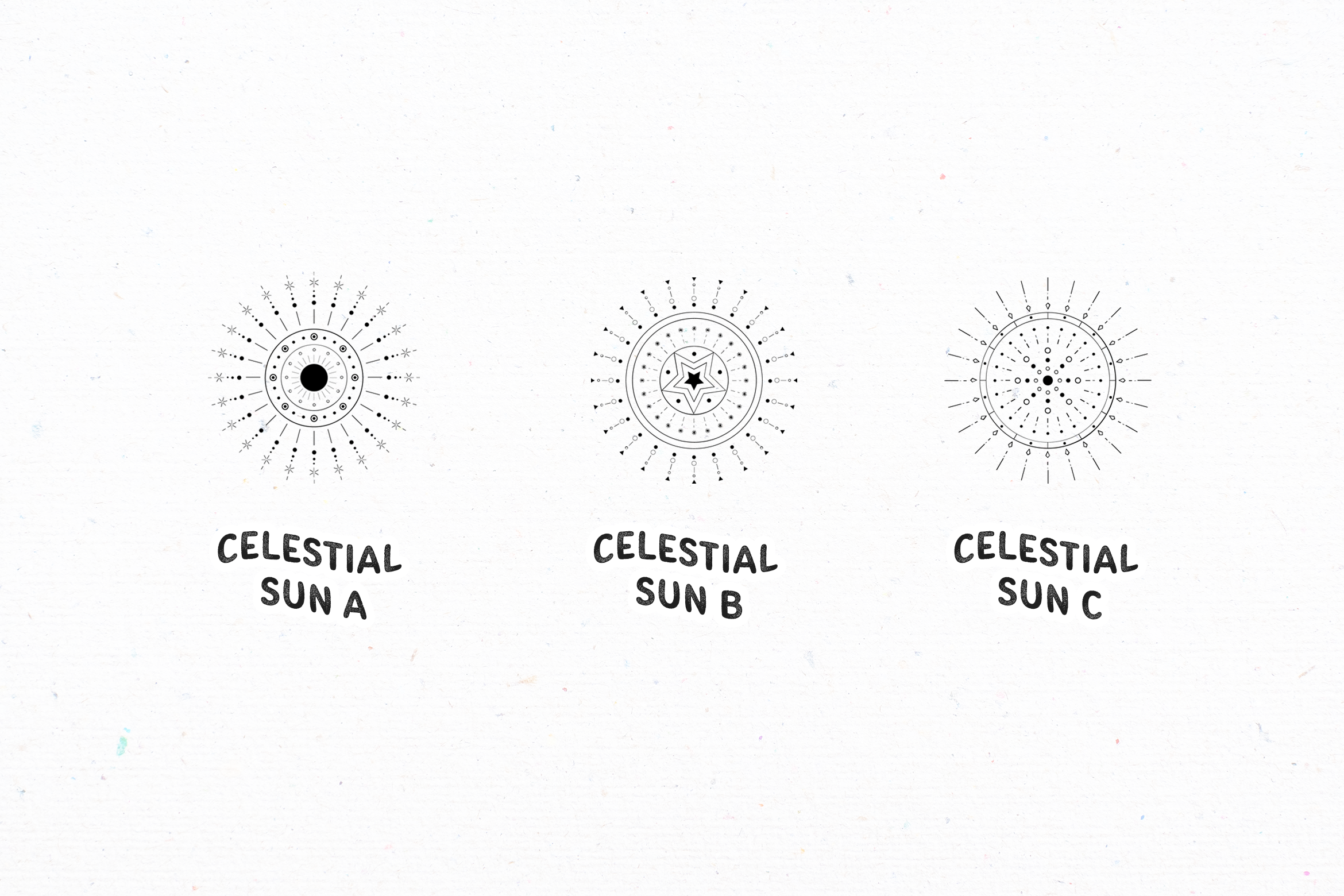 Minimalist Aesthetic Celestial Sun Elements Set Design Templates -  Peterdraw Studio