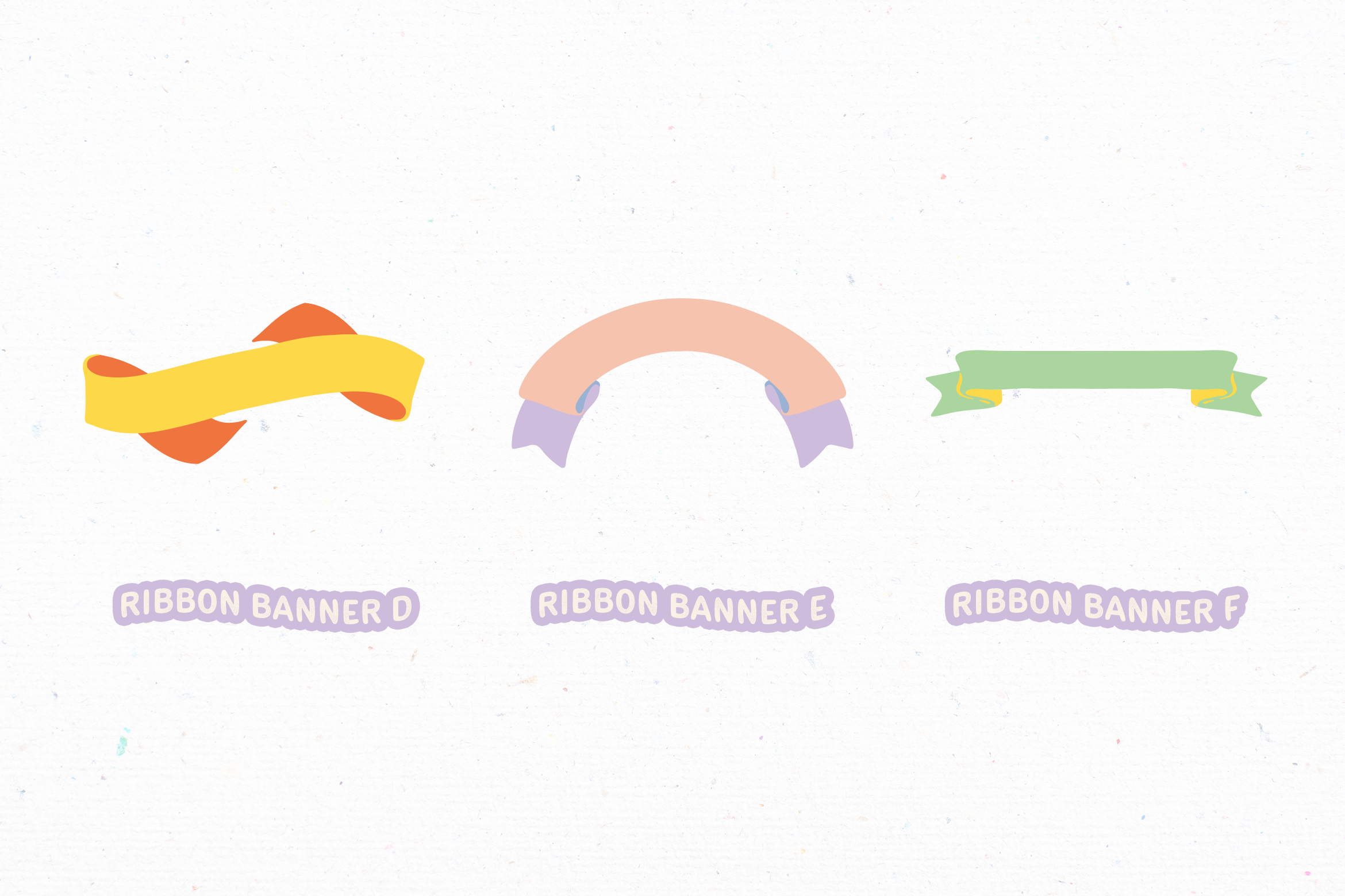 Colorful Ribbon Banner Elements Set Design Templates - Peterdraw Studio