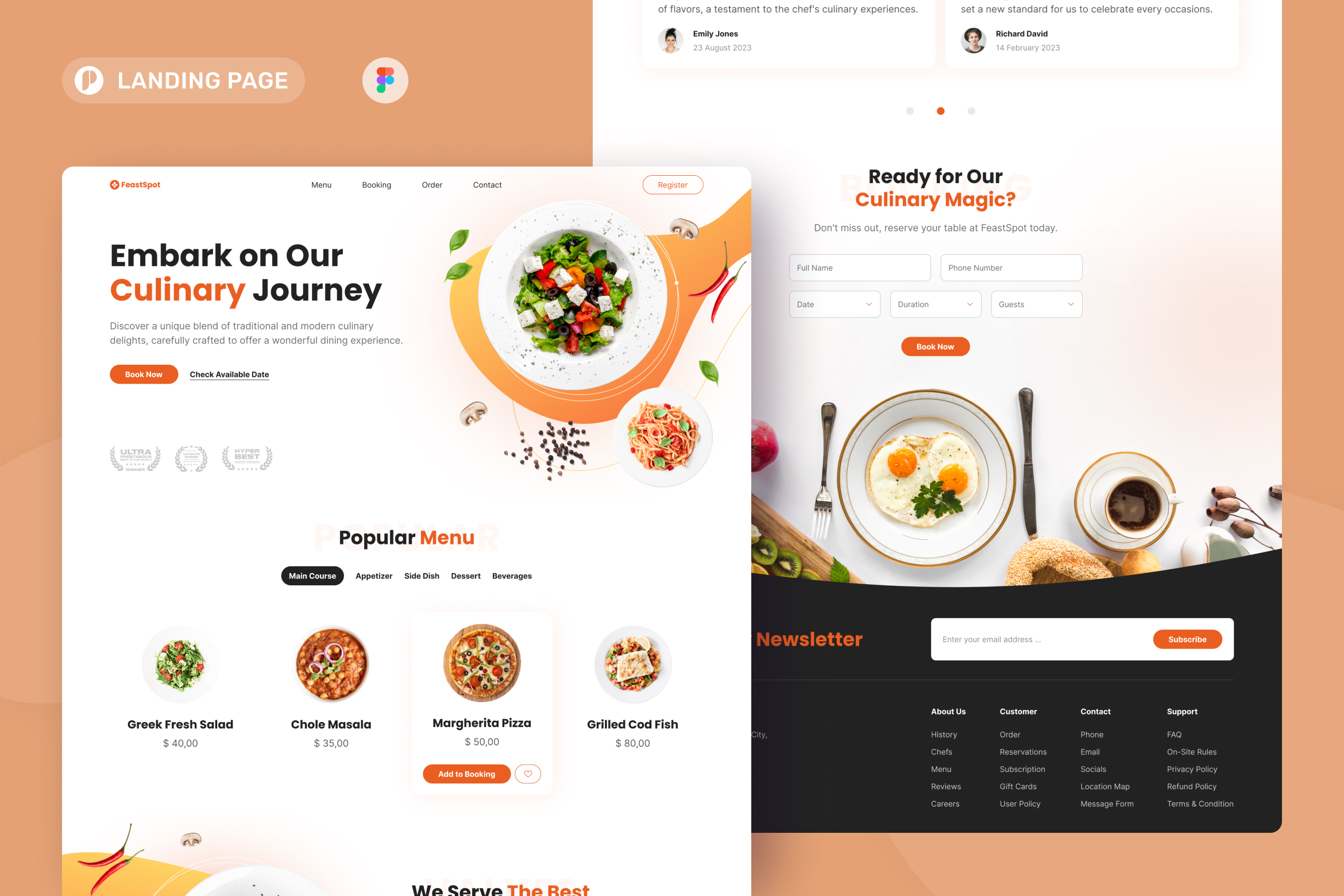 Italian Pizza Web Banner / Lading Page UI