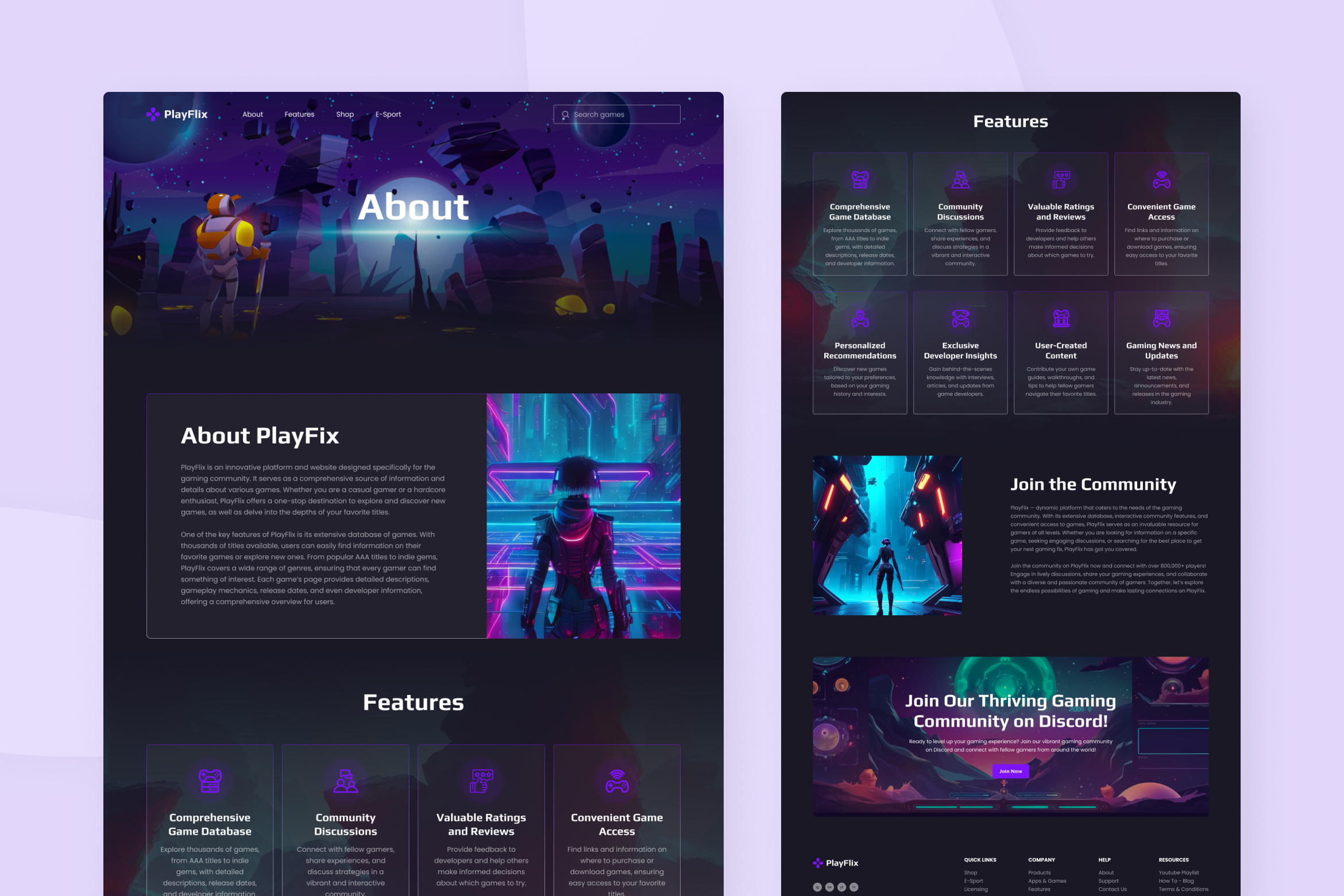 PlayFlix — Gamer & Developer Website