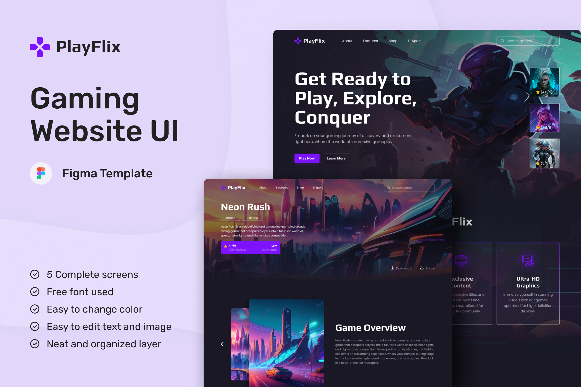 Gaming Templates, web templates