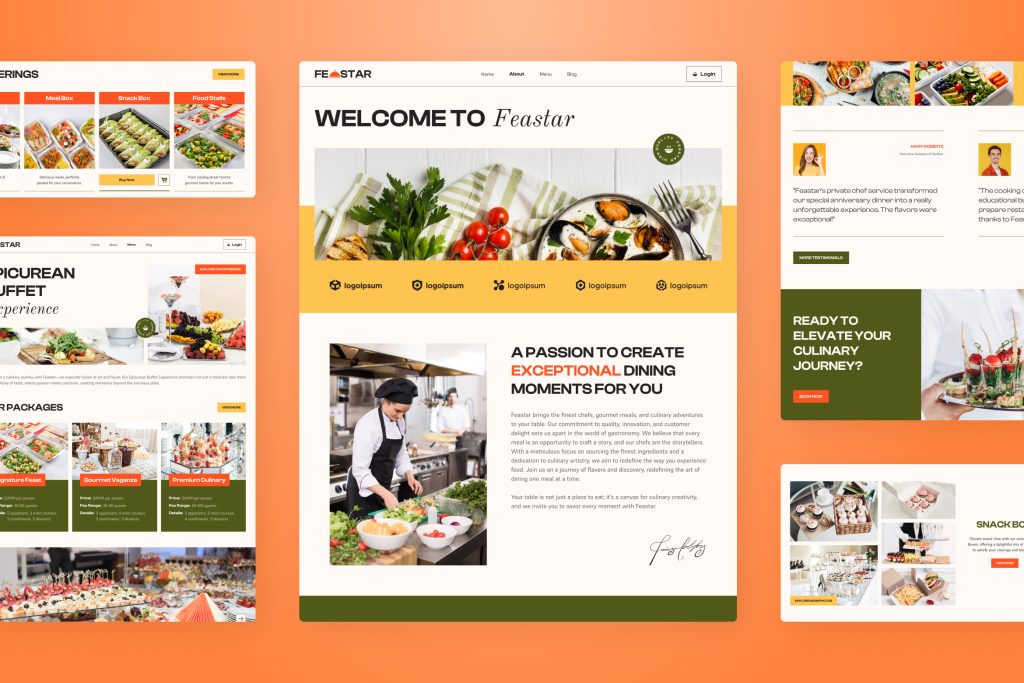 Feastar - Food Catering Website UI Figma Template Design Templates ...